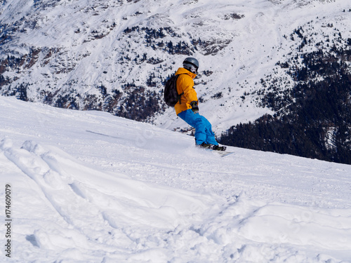 Snowboarder in Alps