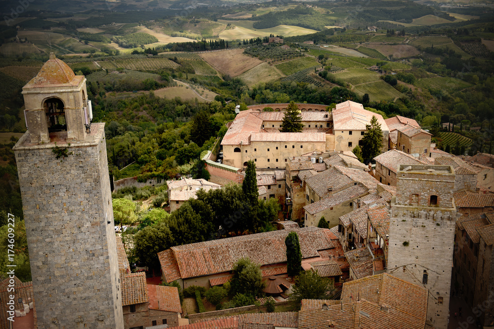View from tallest tower in San Gimignano