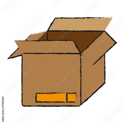 carton box icon over white background vector illustration