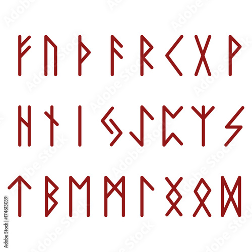 Futhark Runes Red