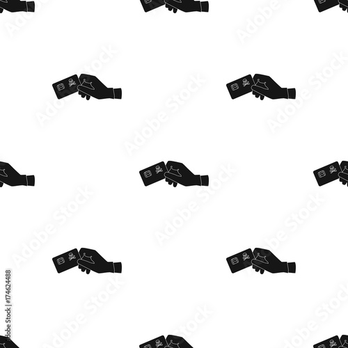 Credit card fraud icon in black style isolated on white background. Hackers and hacking symbol stock vector illustration.