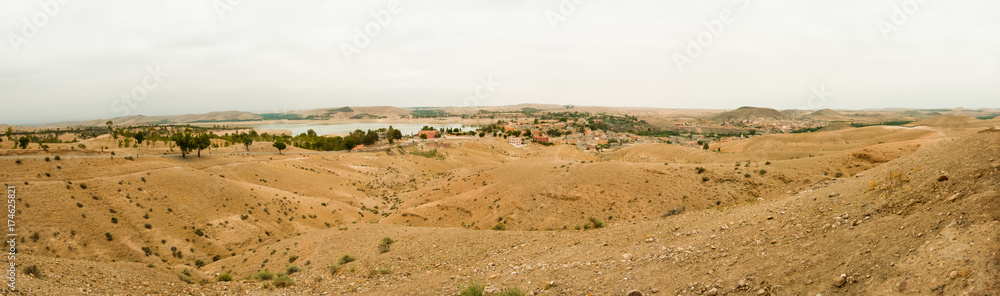 Obraz premium The village of Aguegour, with its dam, Al Haouz, Marrakech, Morocco