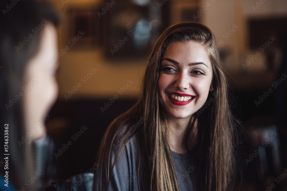 Portrait of beautiful smiling brunette Portrait of beautiful smiling brunette