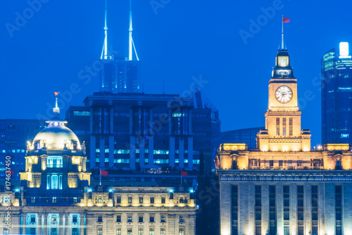 Photography clock tower of waitan/bund,shanghai,china.