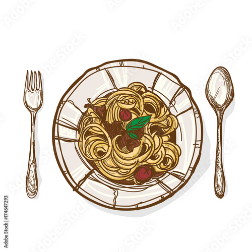 spaghetti hand drawing graphic object