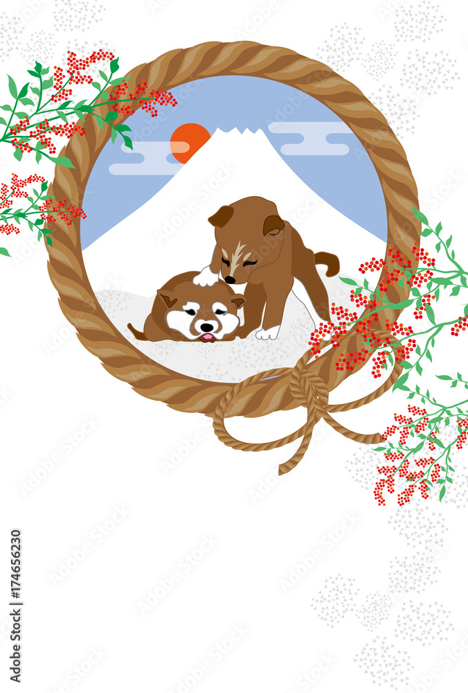 可愛い柴犬の子犬の和風イラストのグリーティングカード 縦型 Stock Illustration Adobe Stock 可愛い柴犬の子犬の和風イラストのグリーティングカード 縦型 Stock Illustration Adobe Stock