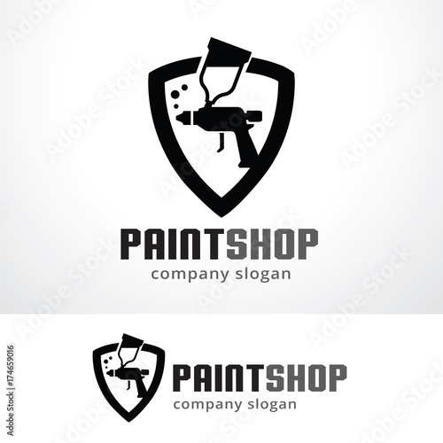 Paint Shop Logo Template Design Vector, Emblem, Design Concept, Creative Symbol, Icon