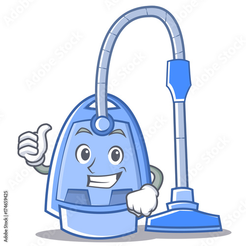 Thumbs up vacuum cleaner character cartoon