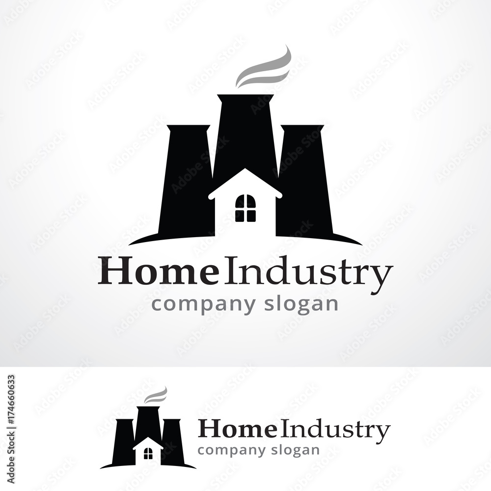 Home Industry Logo Template Design Vector, Emblem, Design Concept, Creative Symbol, Icon