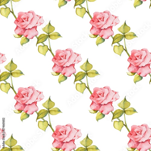 Wallpaper Mural Floral seamless pattern. Watercolor background with roses Torontodigital.ca