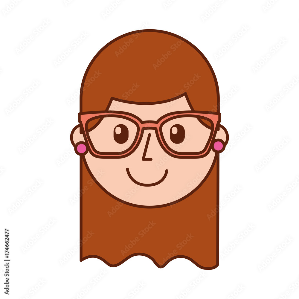 cartoon happy young girl with glasses teacher day