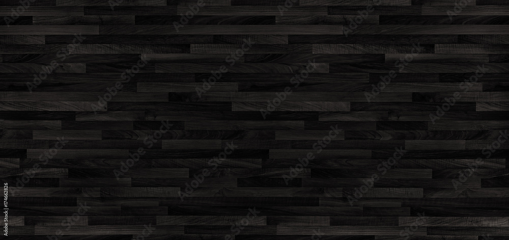 Black wood parquet texture. background old panels - obrazy, fototapety, plakaty 
