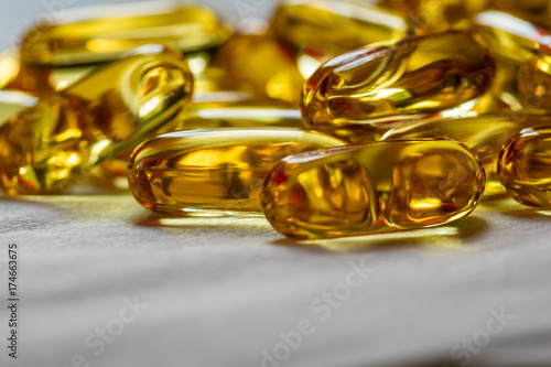 Fish oil supplement, medical and health concept