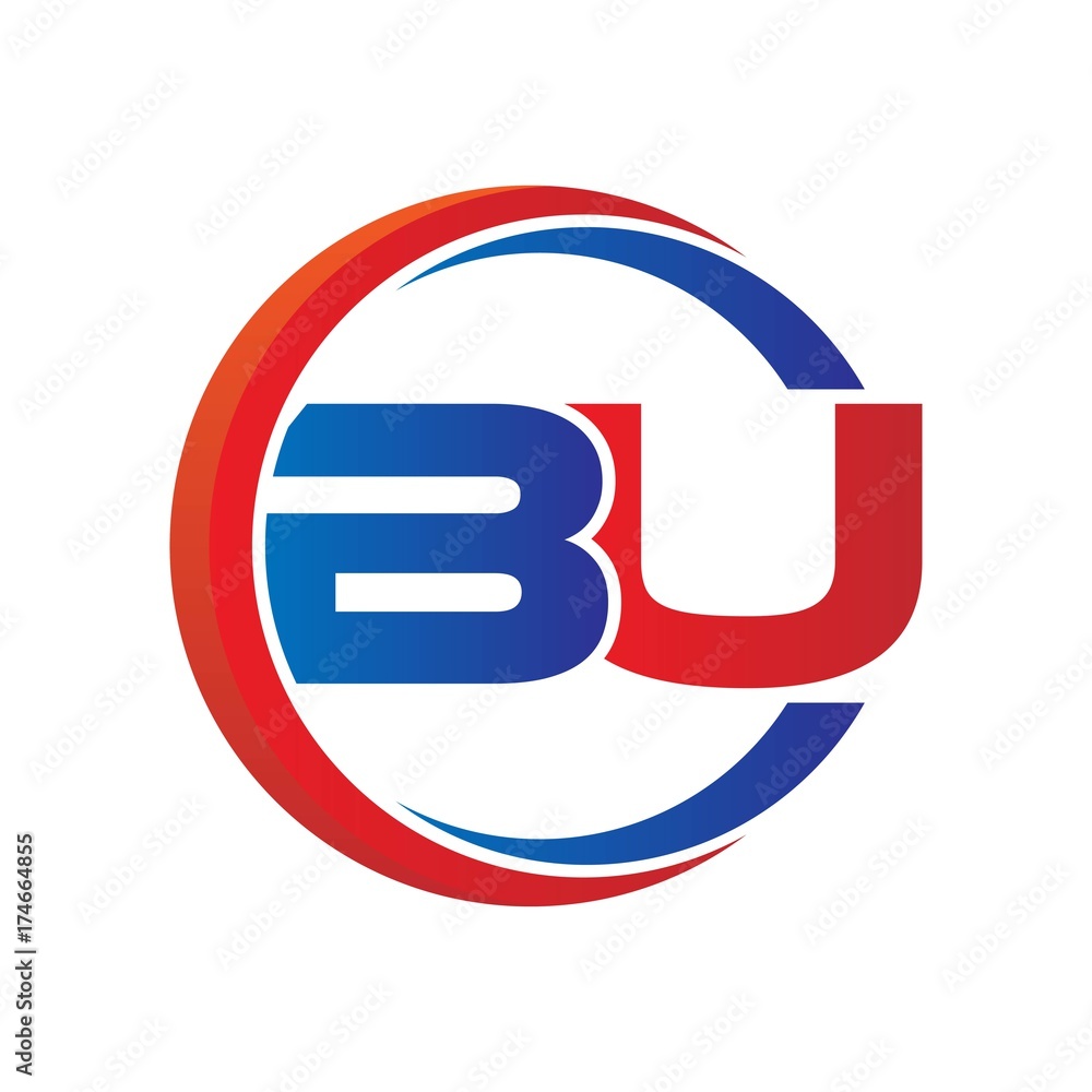 bu logo vector modern initial swoosh circle blue and red bu logo vector modern initial swoosh circle blue and red