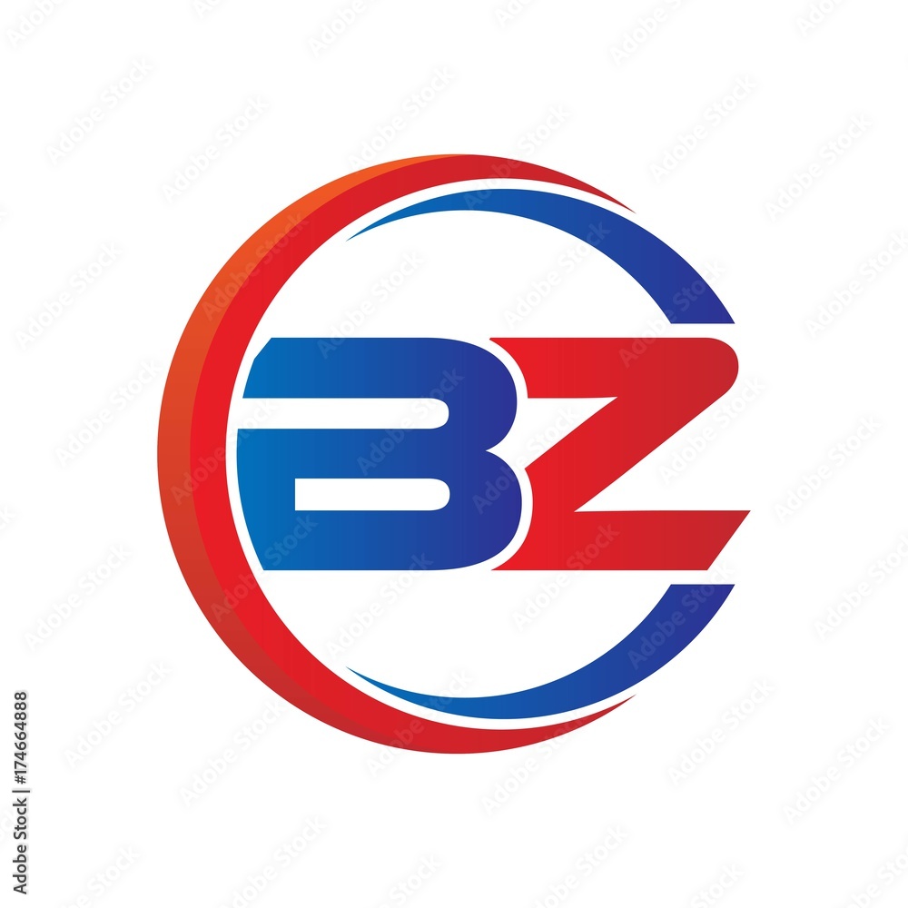 bz logo vector modern initial swoosh circle blue and red bz logo vector modern initial swoosh circle blue and red