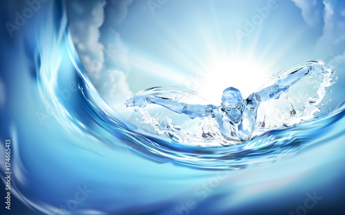 swimmer swimming butterfly stroke