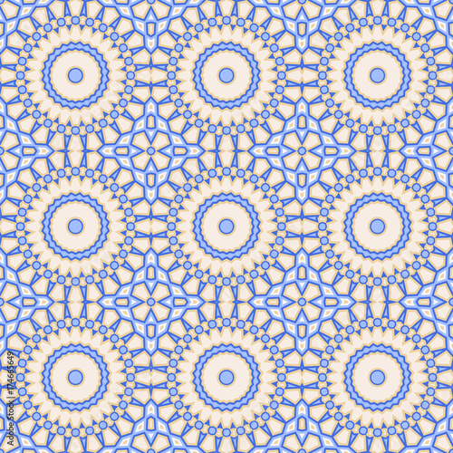 Seamless pattern in arabic style. Muslim, japanese, eastern, oriental colorful background.