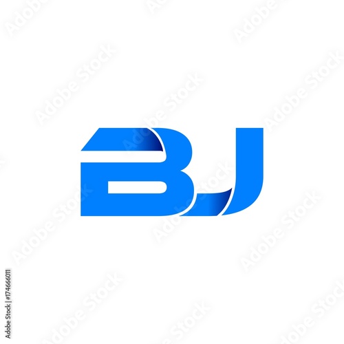 bj logo initial logo vector modern blue fold style