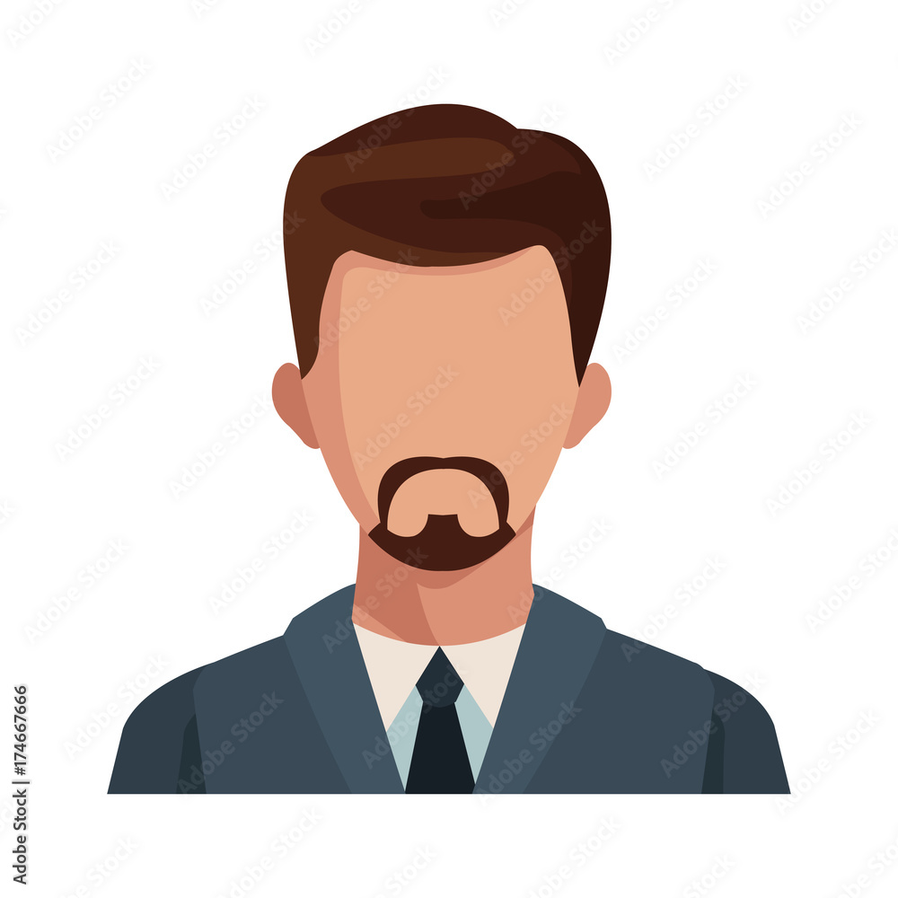 Businessman avatar cartoon icon vector illustration graphic design