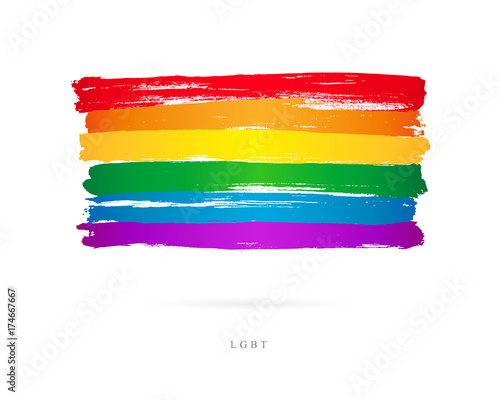 Flag of LGBT. Brush strokes