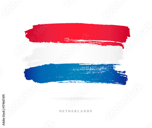 Flag of the Netherlands. Brush strokes