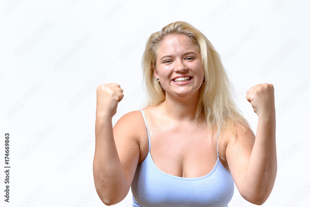 Enthusiastic jubilant young woman Enthusiastic jubilant young woman