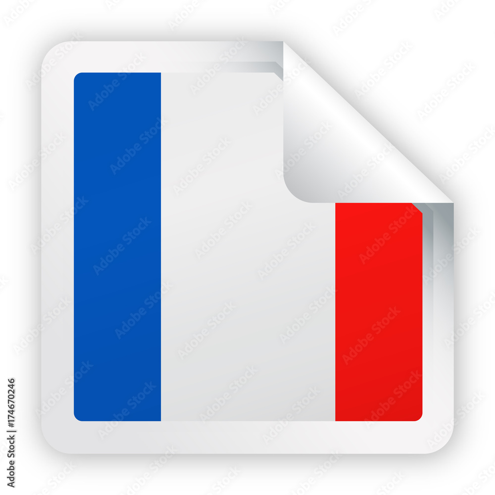 France Flag Vector Square Corner Paper Icon France Flag Vector Square Corner Paper Icon