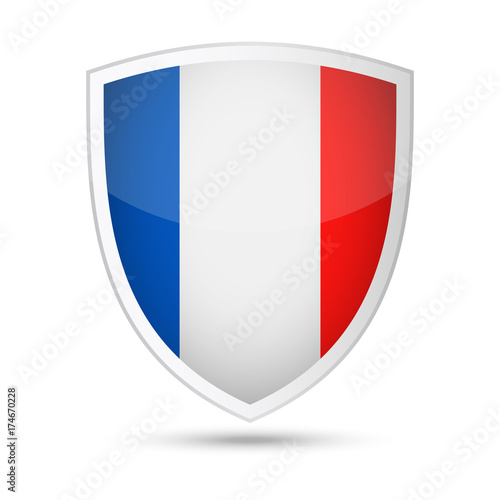 Free Download France Flag Vector Shield Icon - GFXLoad