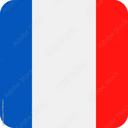 France Flag Vector Square Flat Icon