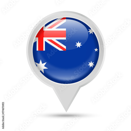 Free Download Australia Flag Round Pin Vector Icon - GFXLoad