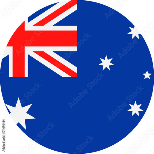 Australia Flag Vector Round Flat Icon