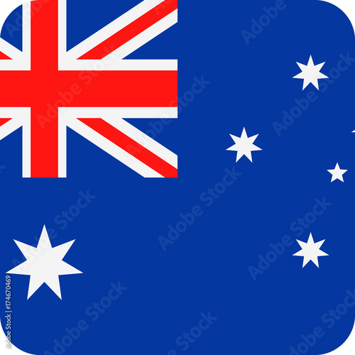 Australia Flag Vector Square Flat Icon