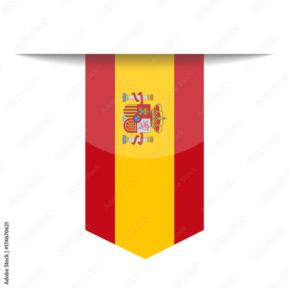 Naklejka premium Spain Flag Vector Bookmark Icon