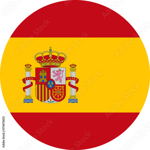 Spain Flag Vector Round Flat Icon