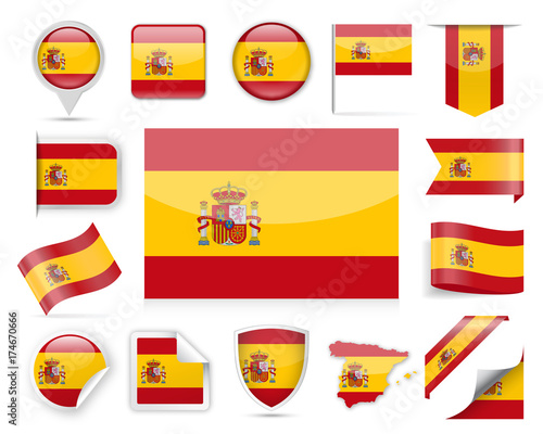 Spain Flag Vector Set