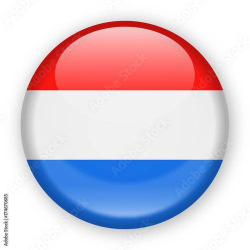 Netherlands Flag Vector Round Icon