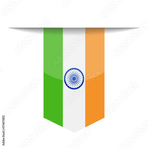 India Flag Vector Bookmark Icon