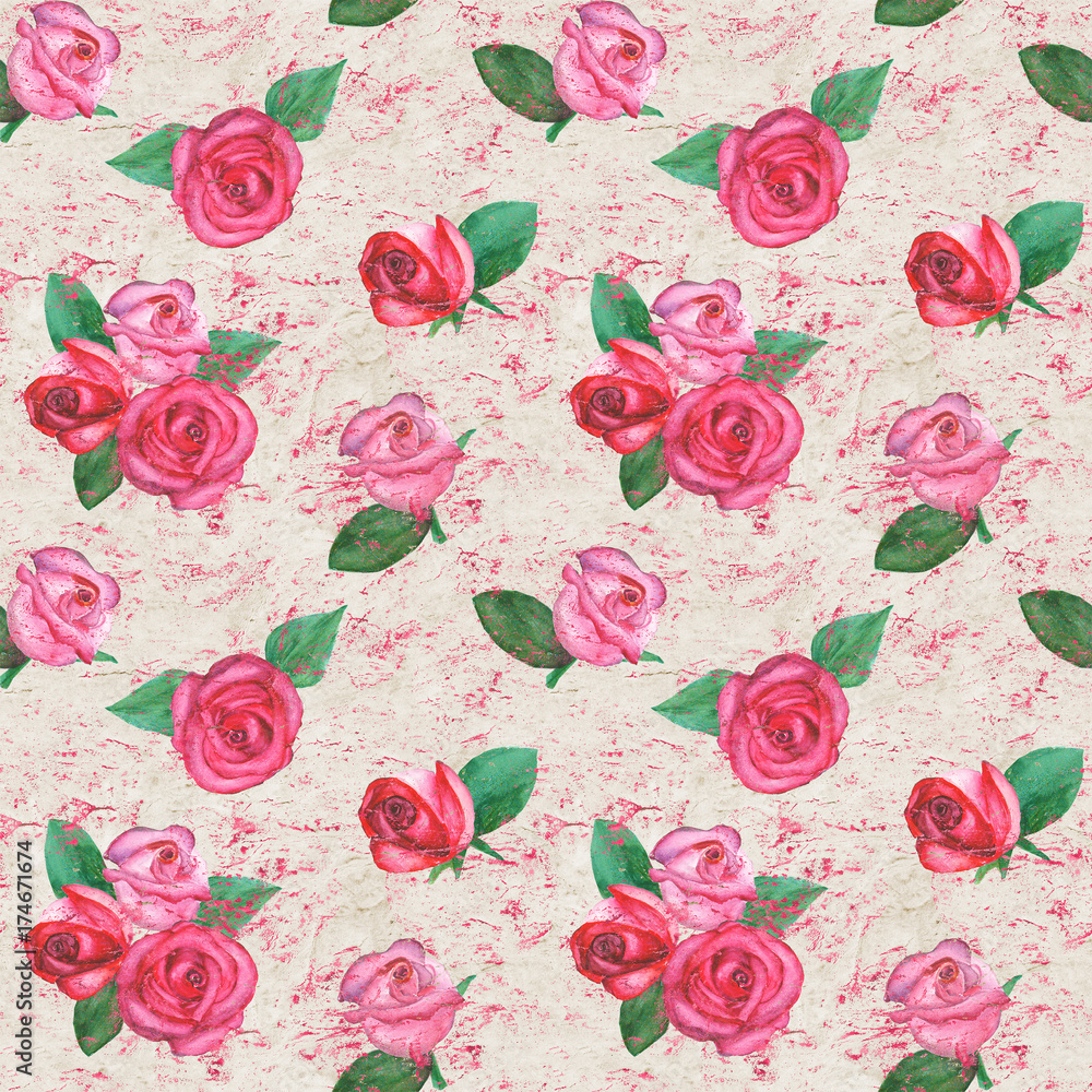 Grunge roses background