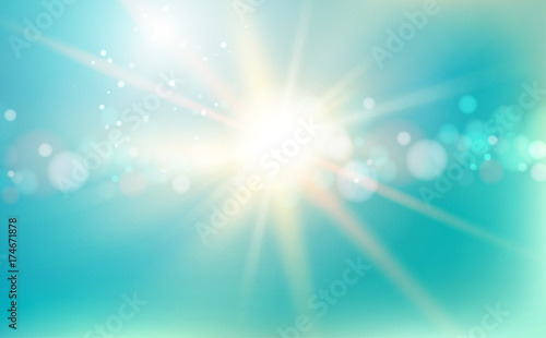 Blue bokeh abstract light background. Vector illustartion.