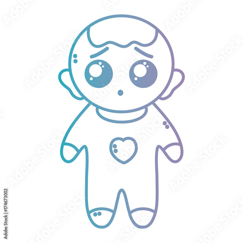 line nice baby boy with pijama and hairstyle