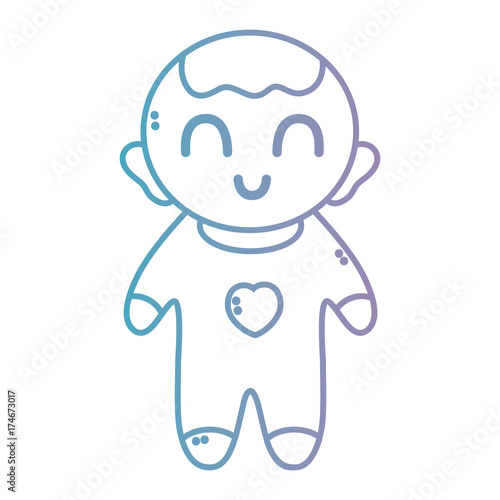 line nice baby boy with pijama and hairstyle