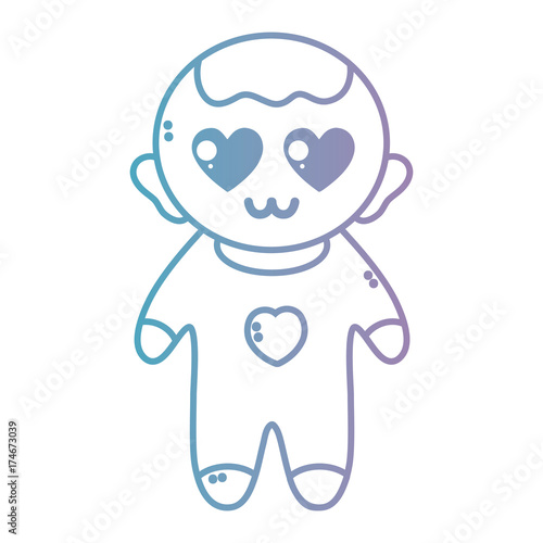 line nice baby boy with pijama and hairstyle