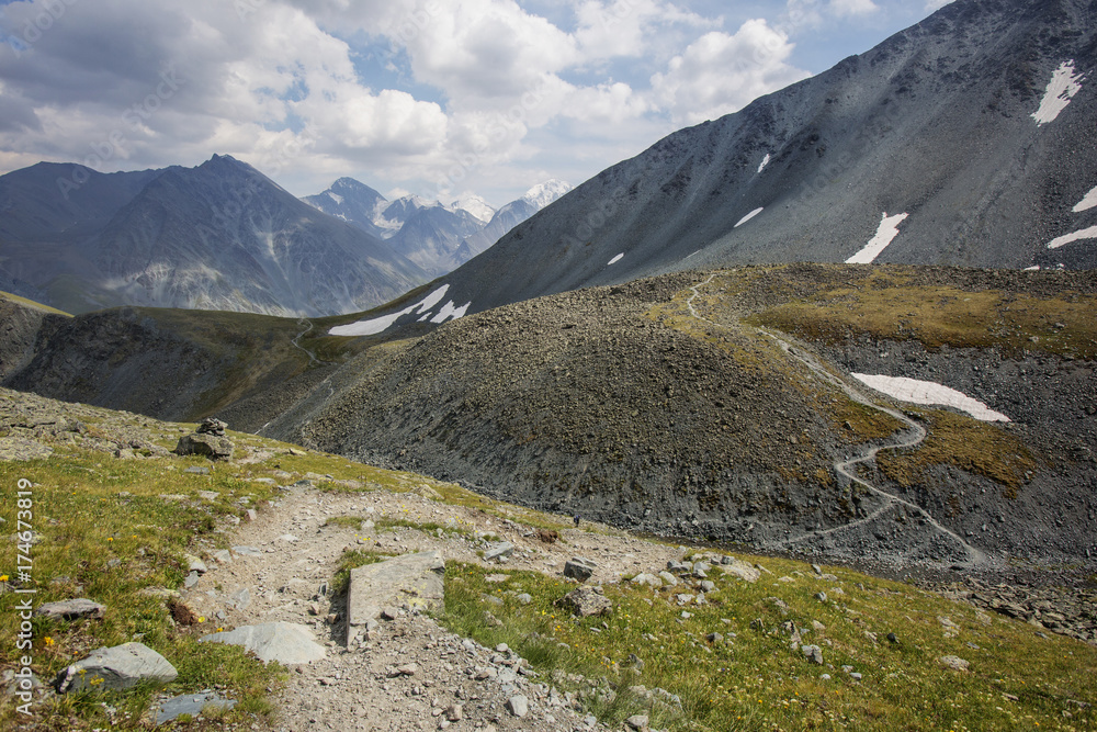 Pass Karatyurek. Altai mountains landscape. Pass Karatyurek. Altai mountains landscape.