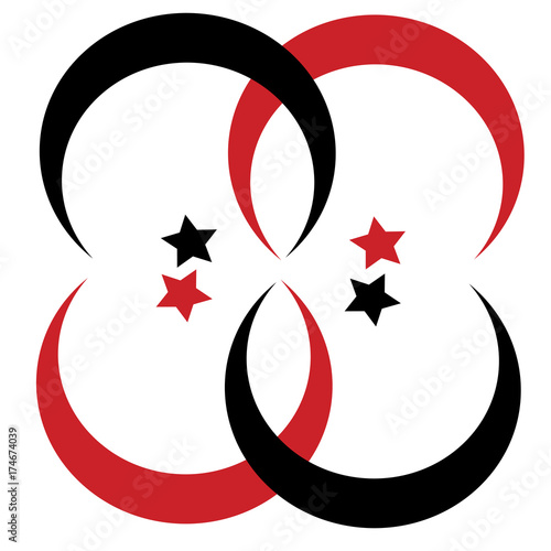 Black and red Muslim symbol