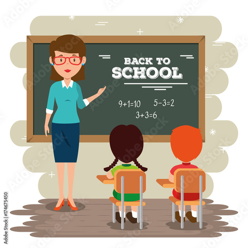 back to school teacher teaching to her students