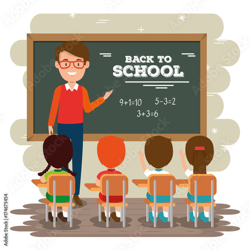 back to school teacher teaching to her students