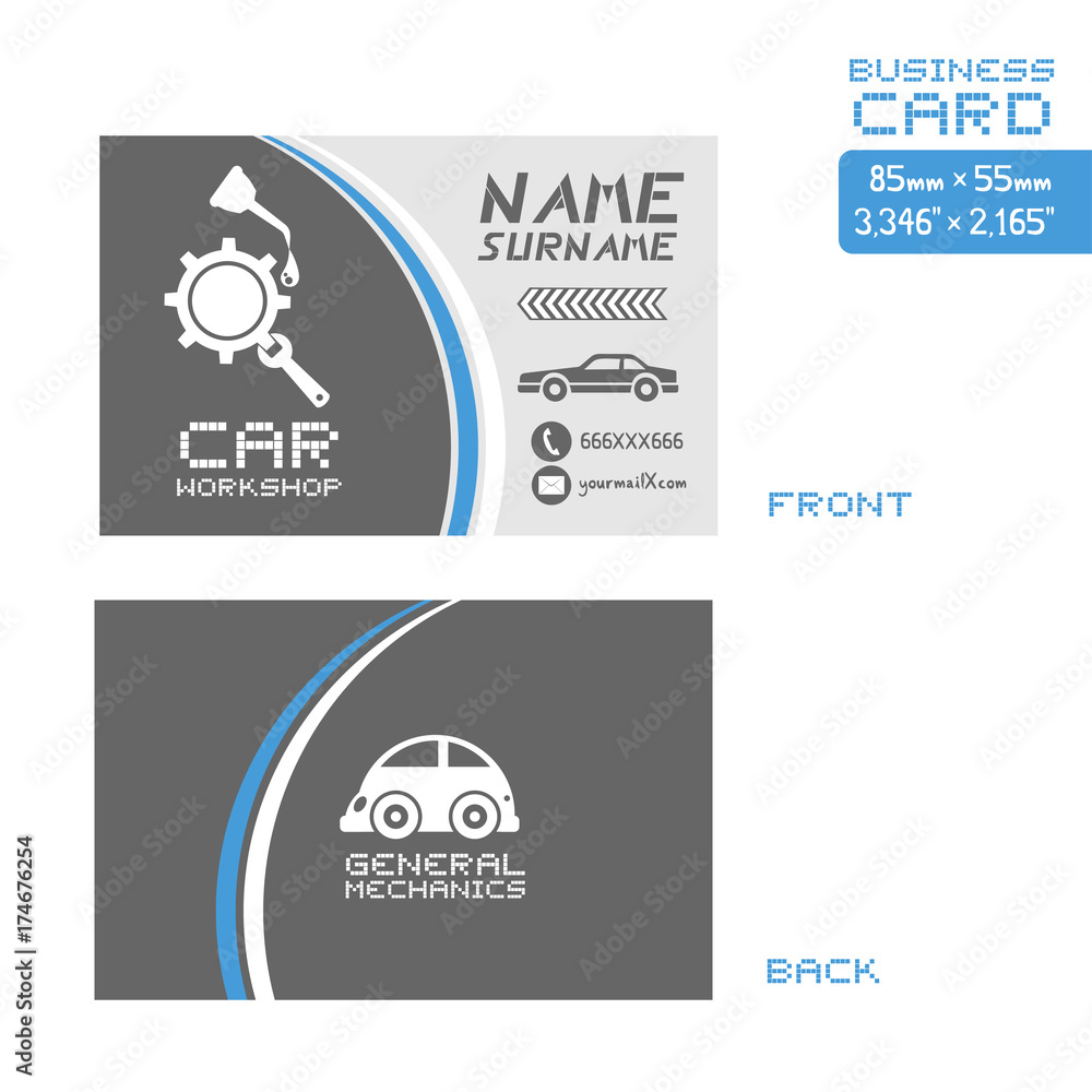 workshop car business card