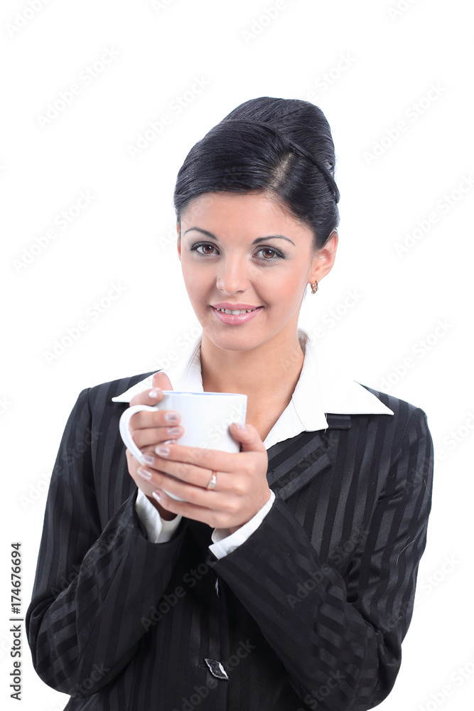 business woman holding a Cup of tea business woman holding a Cup of tea