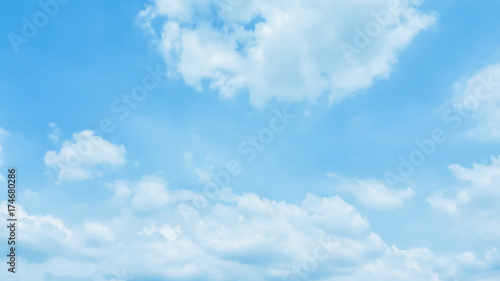 Blue sky and white fluffy clouds natural background.meteorology climate wallpaper 