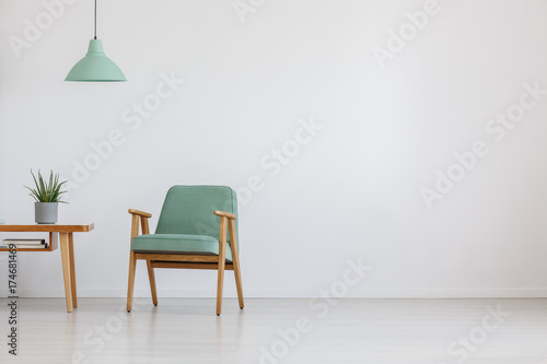 Open space with mint chair photo